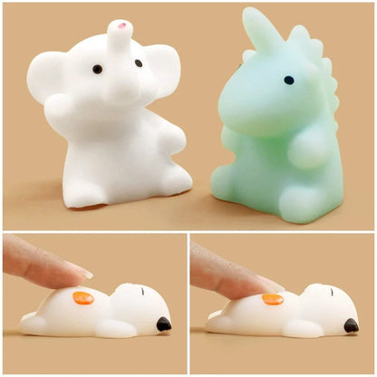 50–5PCS Kawaii Mochi Animal Squishy Toys – Anti-Stress Squeeze Balls for Kids Party Favors & Birthday Gifts