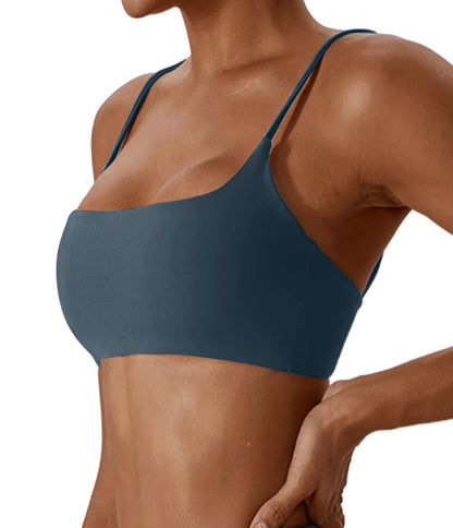 Soft Cross Back Sports Bra - High Quality Women’s Yoga Fitness Top for Running Workout and Activewear