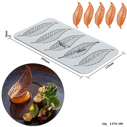 Flower & Leaf Pattern Silicone Mold — Fondant Cake Lace Mat for DIY Baking, Craft & Cake Decoration