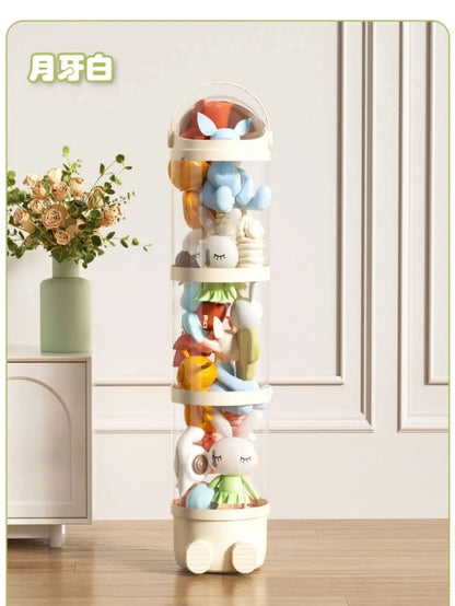 Transparent Doll Storage Box - Plush Toy Organizer Tube & Stuffed Toy Storage Barrel for Children
