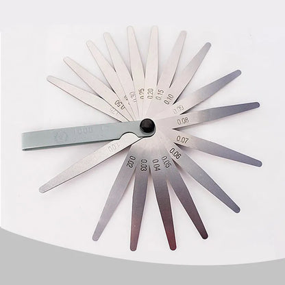 Feeler Gauge 17 Blades Metric 0.02-1.00mm — Precision Gap Measurement Tool for Engine Valve Adjustment