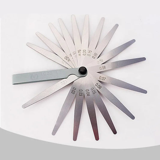 Feeler Gauge 17 Blades Metric 0.02-1.00mm — Precision Gap Measurement Tool for Engine Valve Adjustment