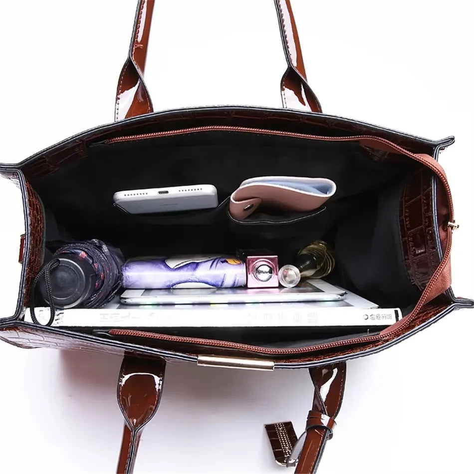 Luxury Women’s Leather Handbag – Large Capacity Shoulder & Crossbody Designer Bag