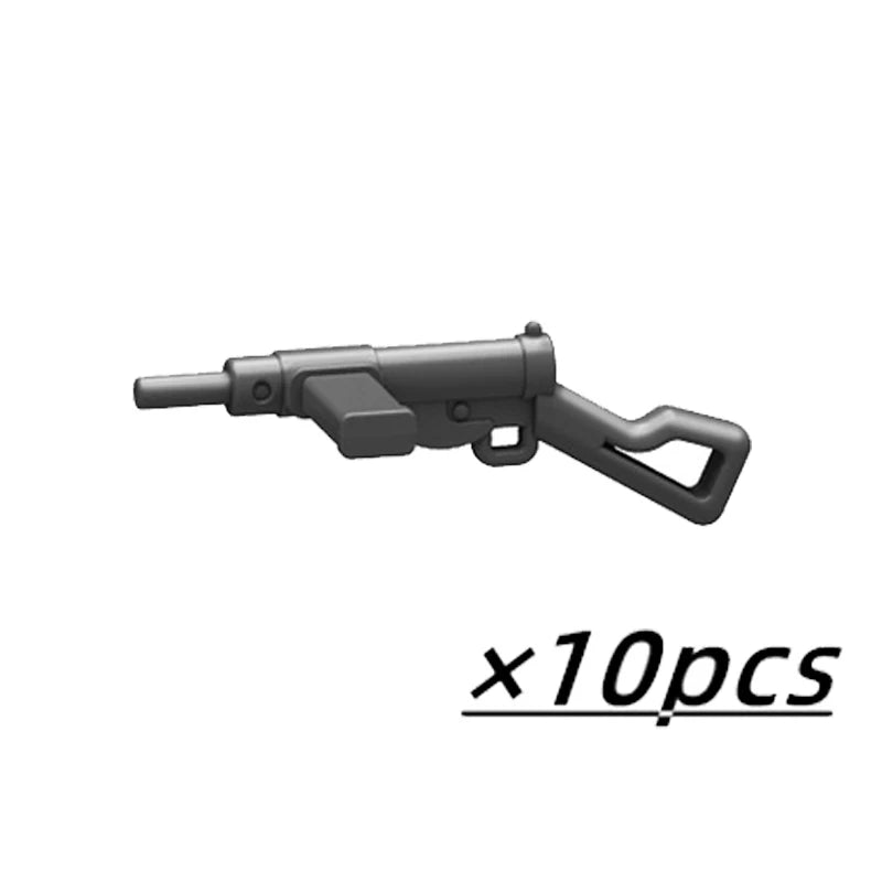 Military Soldier Building Block Figures - MOC Army Weapons Set with Rifles, Rocket Launcher & Mini Gun Toy Gift