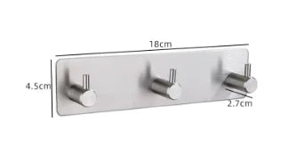 Stainless Steel Self-Adhesive Wall Hooks – Rustproof 3M Sticky Hooks for Towels, Robes, Coats, and Clothes in Bathroom or Kitchen