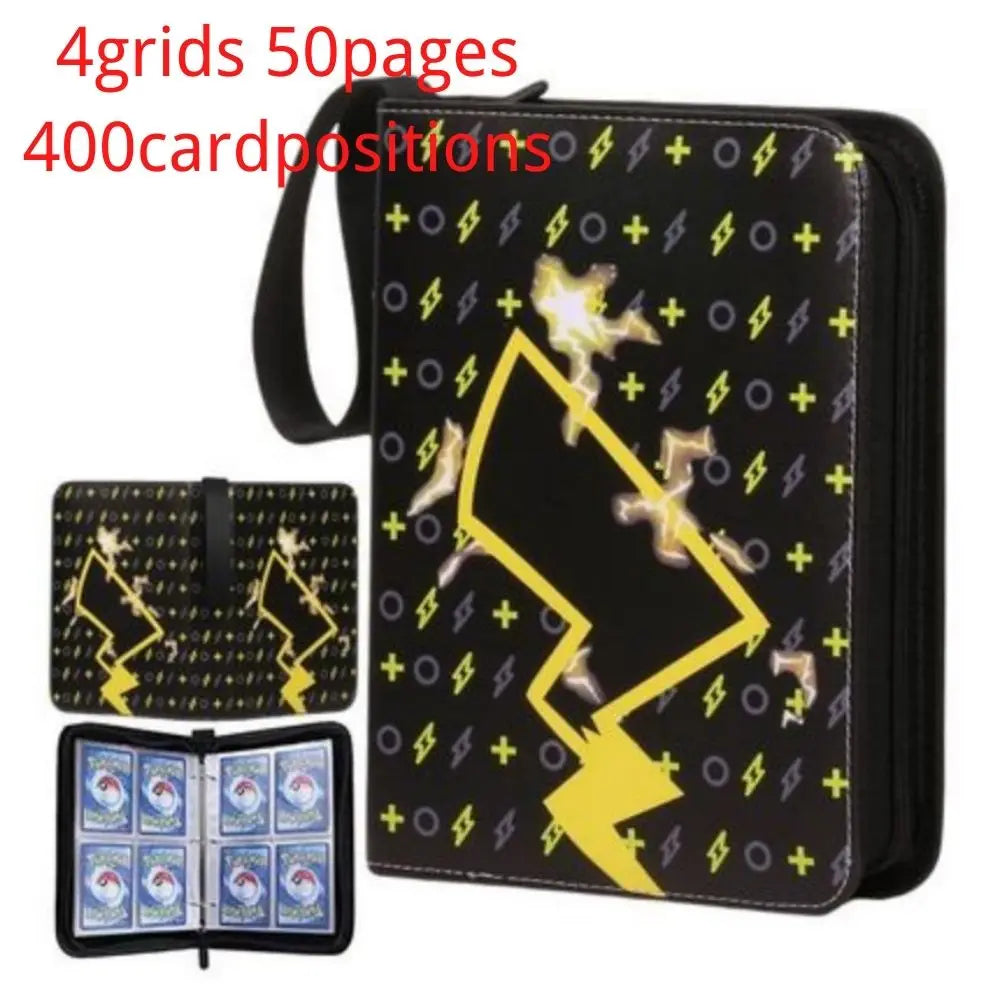 Pokemon Trading Card Binder – Custom Collection Holder with 50 Sleeves, 400 Pockets for Cards