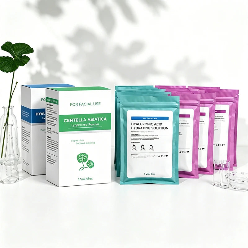 GPLab DIY Facial Repair Care Kit - Centella Asiatica Powder & Hyaluronic Acid Moisturizing Serum, 1-Vial Set