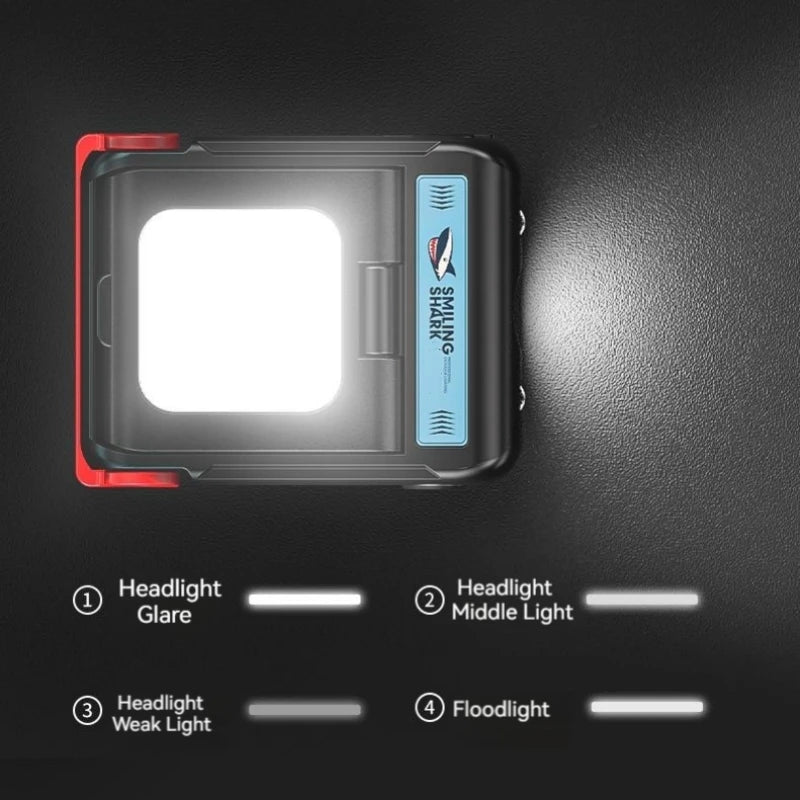 Smiling Shark TD0148 Motion Sensor Headlamp – Rechargeable LED Clip-On Cap Light for Hiking & Night Work