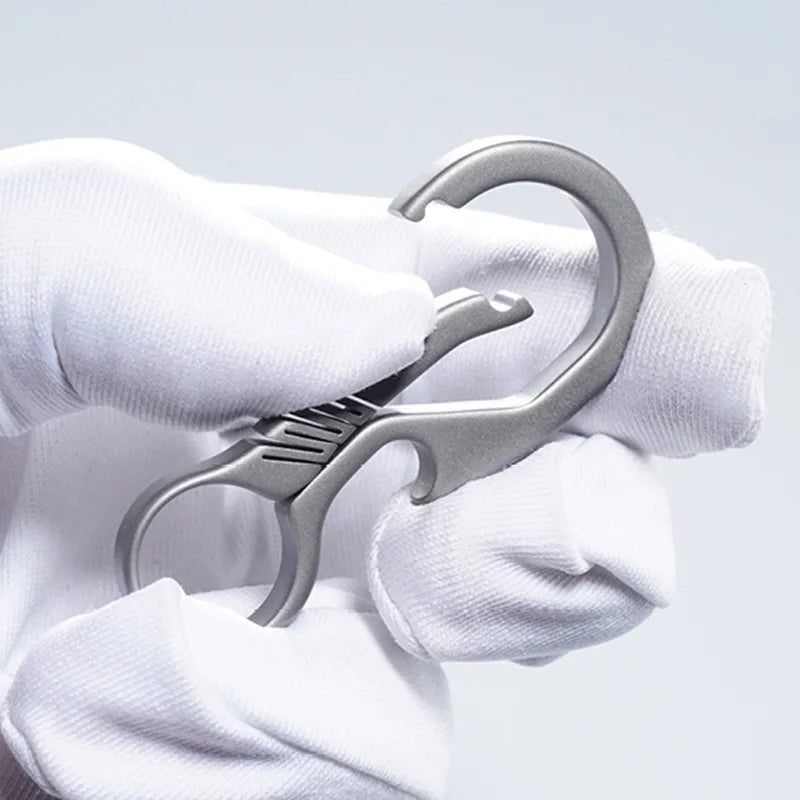 Titanium Key Chain - Lightweight Men’s EDC Quickdraw Carabiner Buckle Key Ring Outdoor Tool