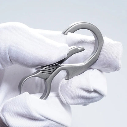 Titanium Key Chain - Lightweight Men’s EDC Quickdraw Carabiner Buckle Key Ring Outdoor Tool