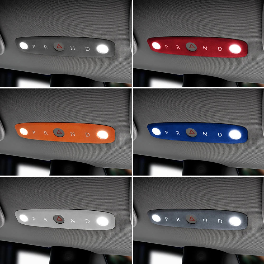 KUNGKIC Italian Top Suede Reading Light Frame Trim Stickers for Tesla Model 3 Highland 2024+ – Car Interior Decor Accessories