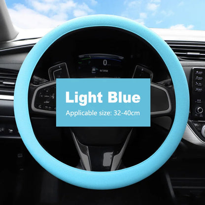 Breathable Silicone Steering Wheel Cover - Non-Slip Universal 38cm Car Wheel Protector for Summer Driving Comfort