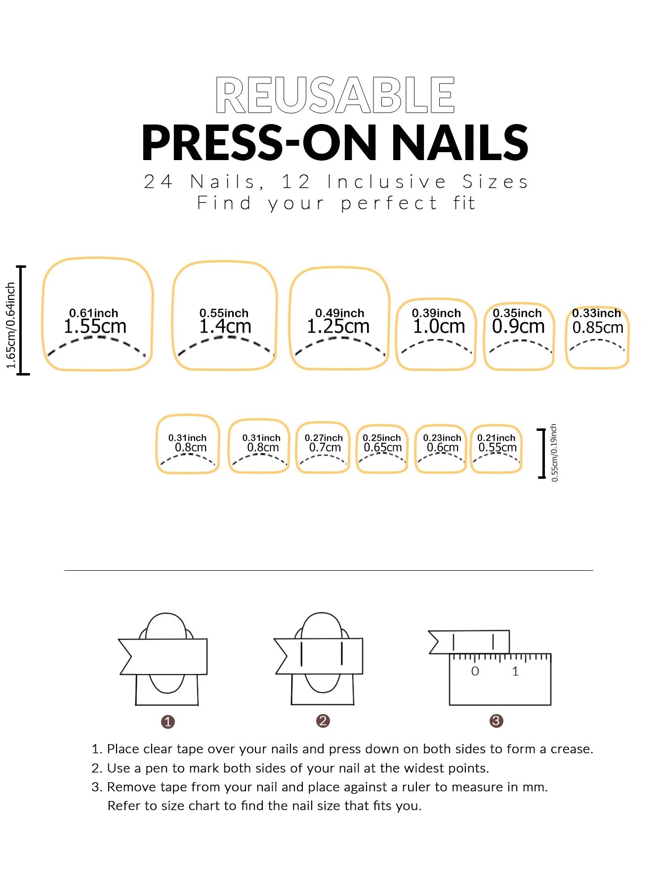 48PCS French Black Border Fake Toenails - Glossy Full-Cover Nude Press-On Nail Set