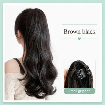 50cm Synthetic Straight Claw Clip-On Ponytail Extension – Heat Resistant Hairpiece for Women, Daily Wear & Party Styling