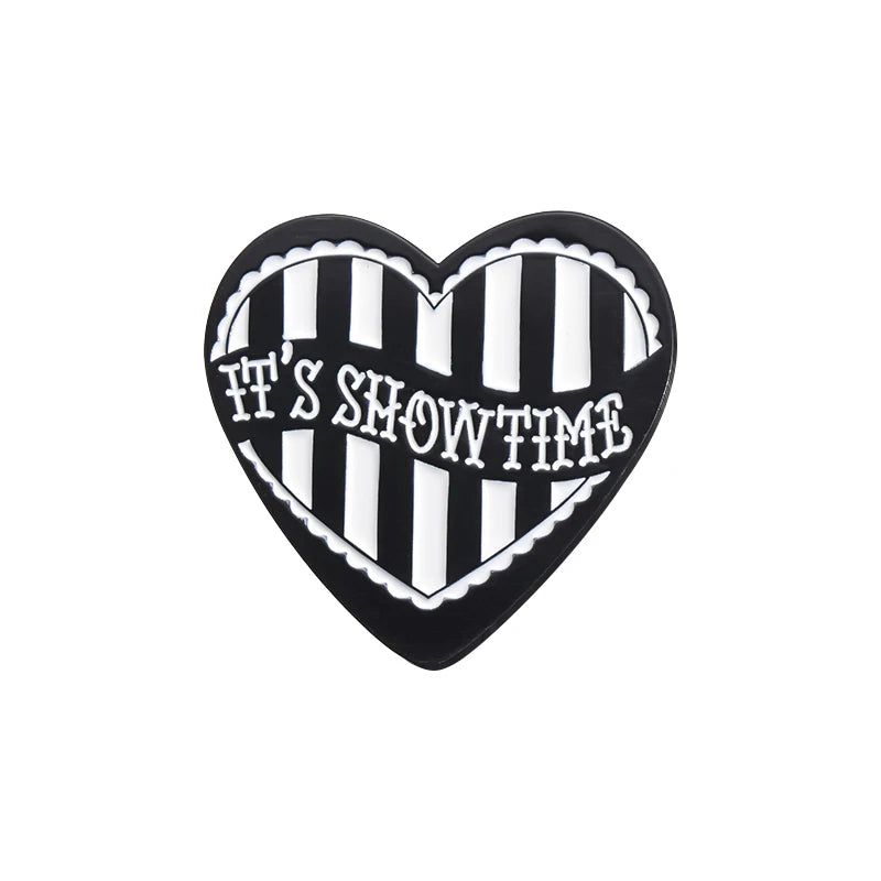 Pink Heart Brain Ghost Enamel Brooch – Gothic Retro Radio & TV Badge, Funny Punk Lapel Pin Jewelry Gift