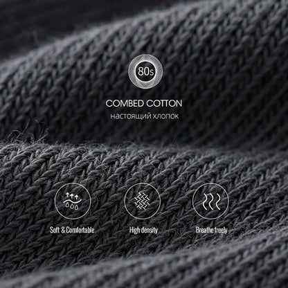 HSS Men’s 100% Cotton No Show Socks – Summer Thin Breathable Boat Socks, Black Short Socks Size 39-44 for Students