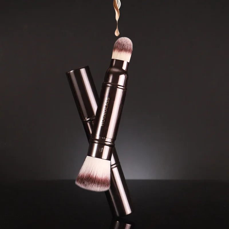 HG Pro Retractable Foundation Makeup Brush – Powder, Contour, Blusher & Highlight with Metal Handle
