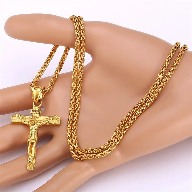 Wu's 2022 Easter Cross Necklace - Retro Hip Hop Clavicle Chain for Men, Popular Fashion Jewelry