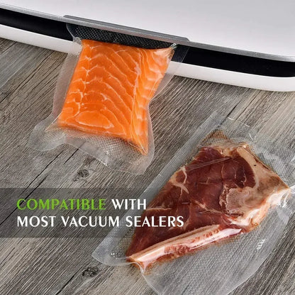 50pcs BPA-Free Reusable Vacuum Sealer Bags - Food Preservation Plastic Sealing Bags for Household Use