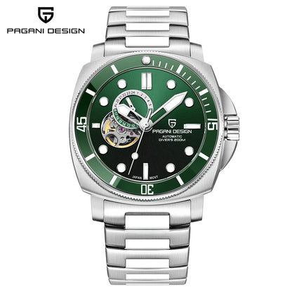 PAGANI DESIGN 2023 Men’s Tourbillon Automatic Watch – Mechanical Wristwatch with Ceramic Bezel, Luminous Display & 20Bar Waterproof