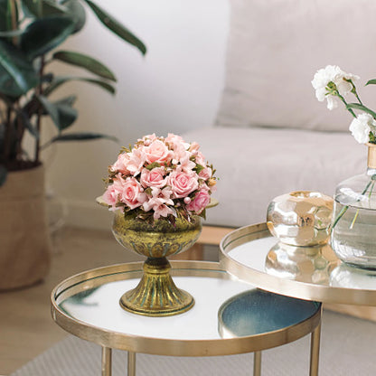 Metal Flower Vase & Candle Holder — Table Centerpiece for Wedding, Anniversary, Party & Hanging Decorations
