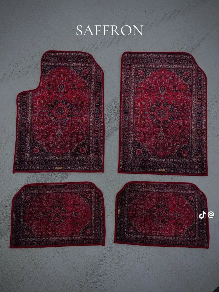 Bohemian Universal Floor Mat Set - American Retro Anti-Slip Soft Rugs for Car, Bedroom and Home