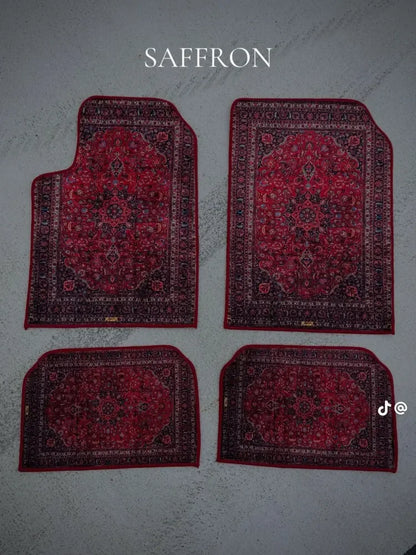 Bohemian Universal Floor Mat Set - American Retro Anti-Slip Soft Rugs for Car, Bedroom and Home