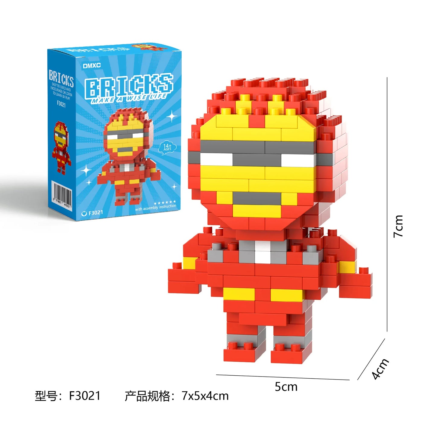 Marvel Building Block Figures - Spider-Man, Deadpool, Venom & Iron Man Cartoon Model Toys