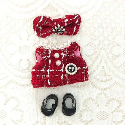 17cm Mini Plush Doll Clothes — Outfit Accessories for Labubu V1 & V2, Christmas Cookie Man Sweater Hat, New Year Gift