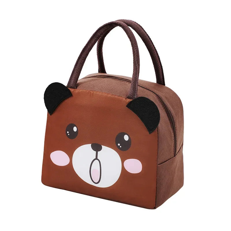 Cartoon Children’s Lunch Bag – Thermal Insulated, Waterproof Oxford Cloth Tote with Aluminum Film, Portable and High-Quality