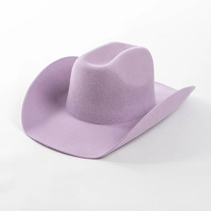 100% Wool Western Cowboy Hat – Casual Felt Cowgirl Hat for Men & Women, Autumn & Winter Outdoor Sunshade Fedoras Top Hat