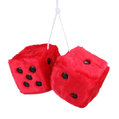 Long Hair Hot Stamping Dot Dice Plush Toy Cube – Anime Car Ornament & Decoration Pendant Accessory
