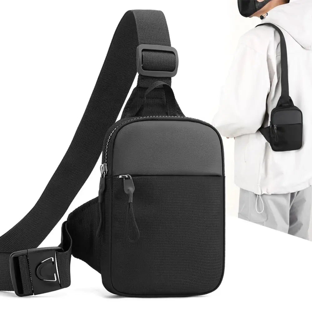Men’s Small Canvas Chest Bag – Fashion Mini Crossbody Shoulder Sling Bag for Sport & Phone