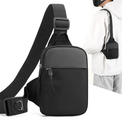 Men’s Small Canvas Chest Bag – Fashion Mini Crossbody Shoulder Sling Bag for Sport & Phone