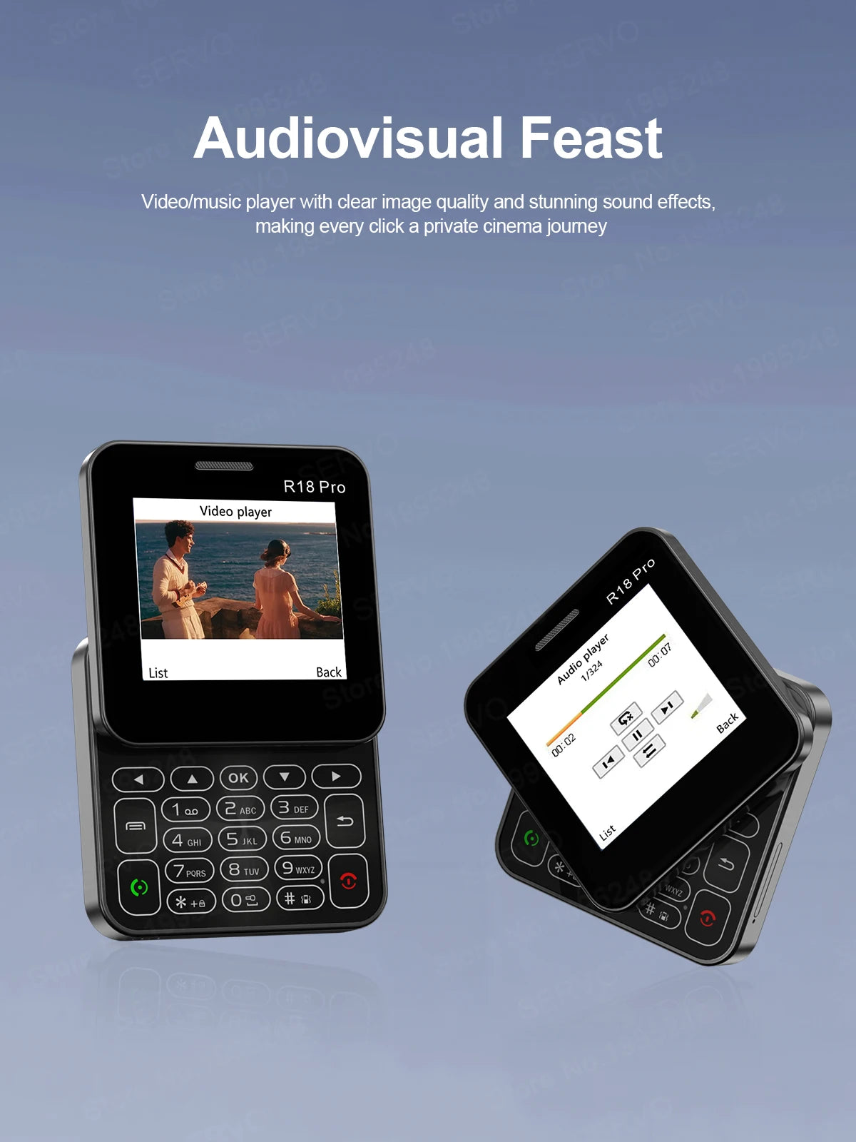2024 NEW SERVO R18Pro Mini Mobile Phone – 2.4" Rotating Screen, Button Slider, Flashlight, Magic Voice, Dual SIM Standby