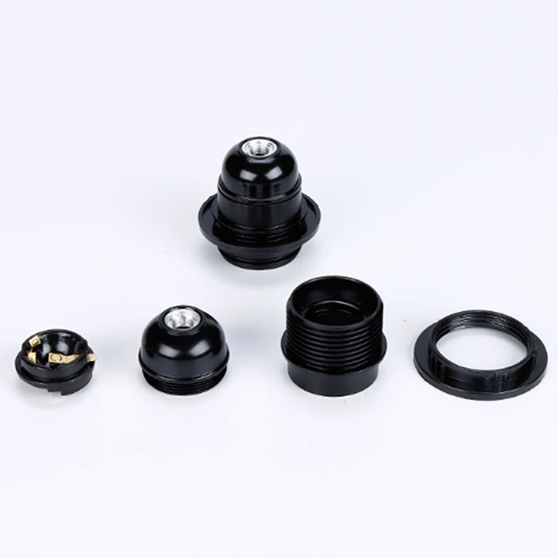 E27 Self-Locking Bakelite Lamp Holder - LED Light Bulb Socket with E14 Cap for Floor & Table Lamps