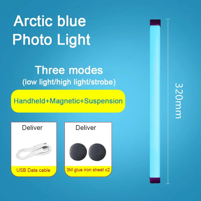 LED Video Light Wand – Handheld & Hanging Fill Light for Photography, Vlog, Live Streaming, Rechargeable Bedside Lamp