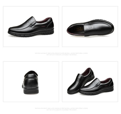 Genuine Leather Handmade Men's Shoes – Casual Loafers, Breathable Slip-On Walking Sneakers for Outdoor Wear