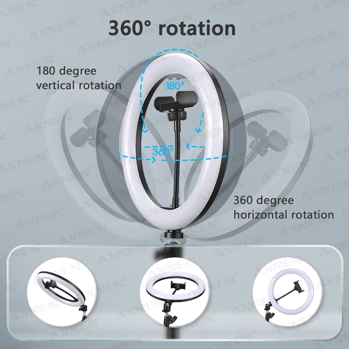 26cm LED Selfie Ring Light – Photography Lighting with Tripod Stand, Phone Holder & Remote Control for YouTube Videos