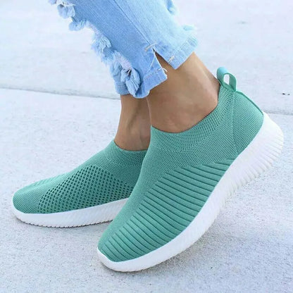 Women’s Fashion Sneakers — Casual Walking Flat Platform Sock-Style Chunky Slip-On Shoes