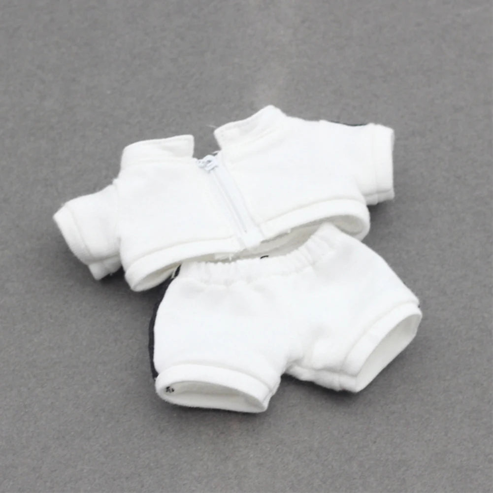 Ropa Labubu Clothes Set for 15/17cm V1/V2 Plush Dolls – Hooded Sweatshirt & Pants | Doll Outfit Accessories & Kid Toy Gift