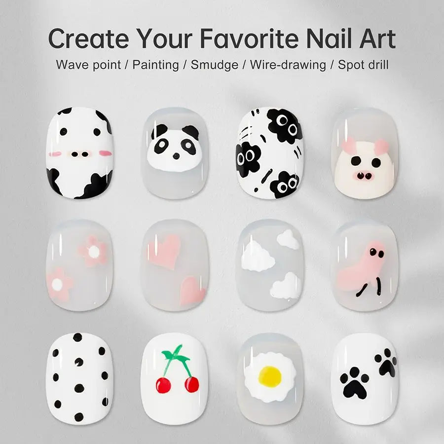 5-in-1 Nail Art Dotting Pen - Multi-Size Rhinestone Picker & Manicure Painting Tool