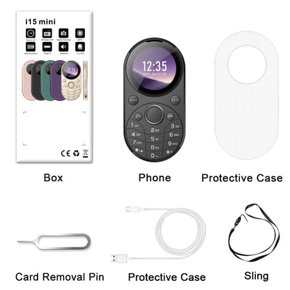 SERVO i15 Mini Oval Phone — Dual SIM GSM Mobile with 1.39" Screen, Speed Dial, Magic Voice, Blacklist, Vibration, FM Radio & Type-C