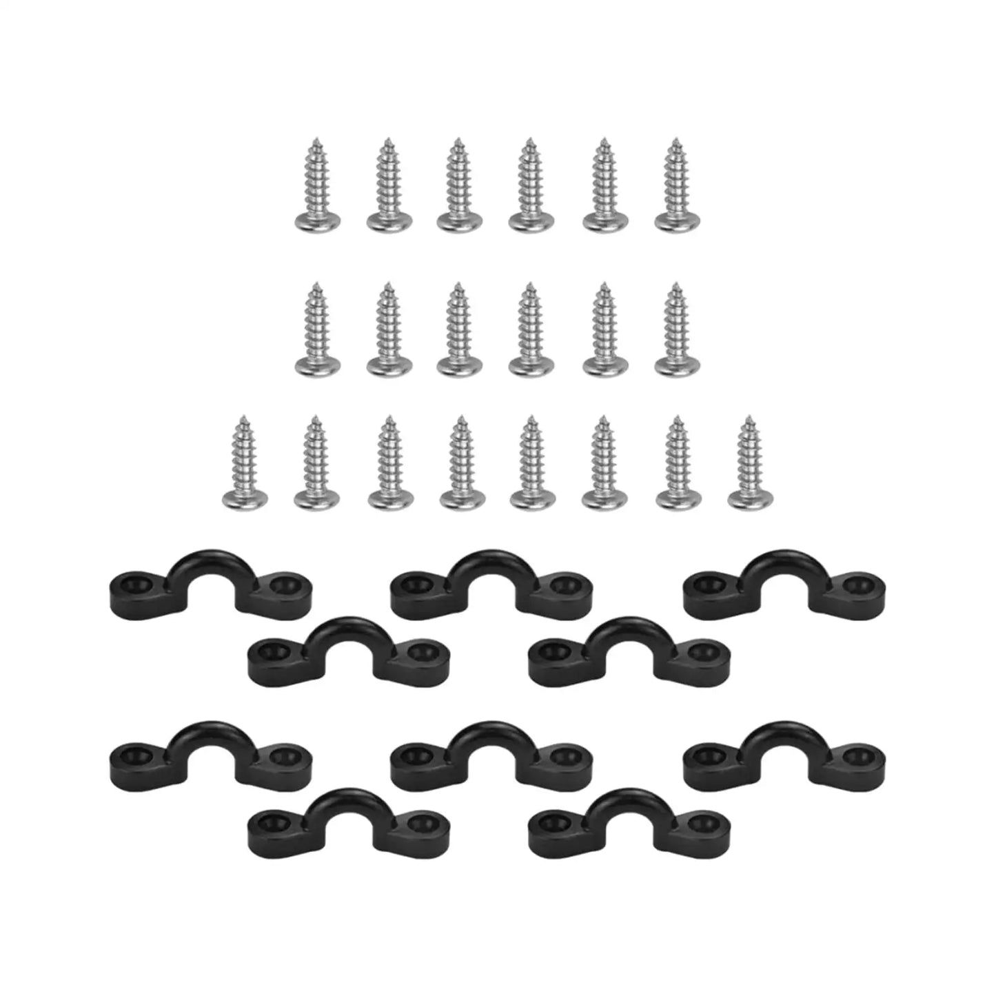 10Pcs Kayak Pad Eye Anchor Hardware – C-Type Pull Handle Buckle Eyelets with Screws for Canoes & Boats