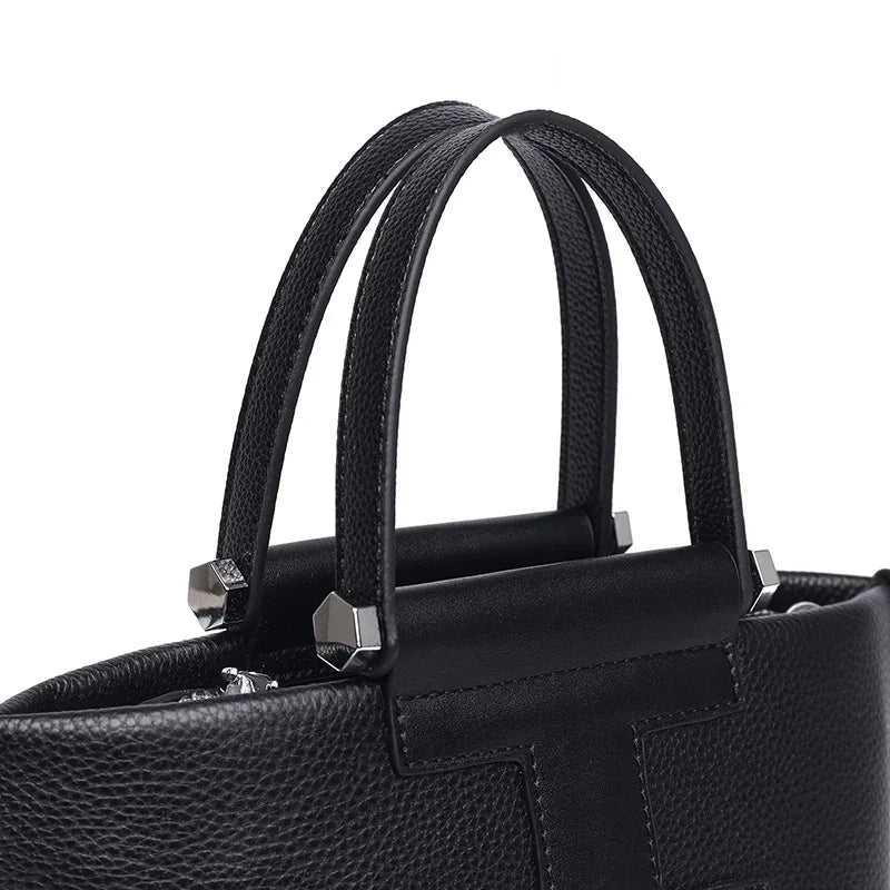 Luxury Cowhide Women’s Tote Bag – High-Quality Genuine Leather Shoulder and Crossbody Handbag, Fashionable Sac A Main