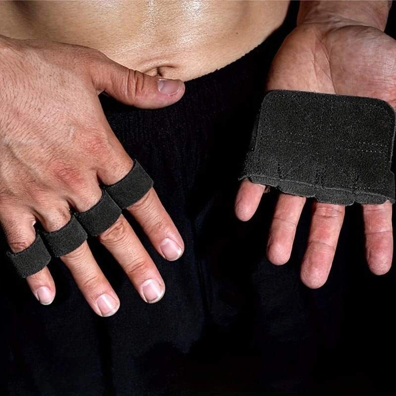 Fitness Four-Finger Gloves – Breathable Anti-Slip Leather Weightlifting Gloves with Shock Absorption for Men & Women
