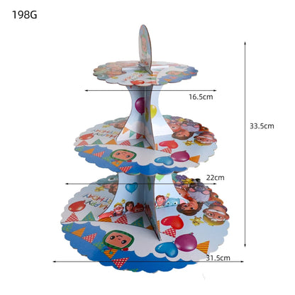 Cartoon JJ Melon Birthday Party Decorations Set – Disposable Tableware, Cups, Plates, Tablecloth, Balloons & Cake Topper for Kids & Baby Shower