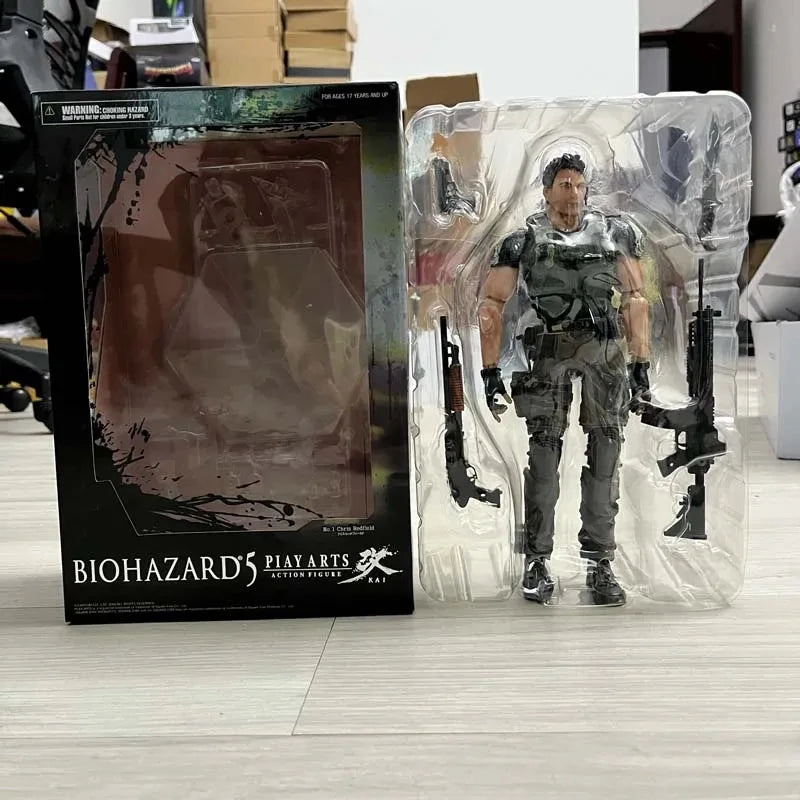 Play Arts Kai Chris Redfield Action Figure - Articulated Biohazard 5 Character Model Collectible Toy Gift