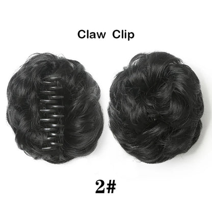 Sunslymei Synthetic Hair Bun Clip-in – Curly Messy Chignon Ponytail Hairpiece Scrunchie Extensions for Women