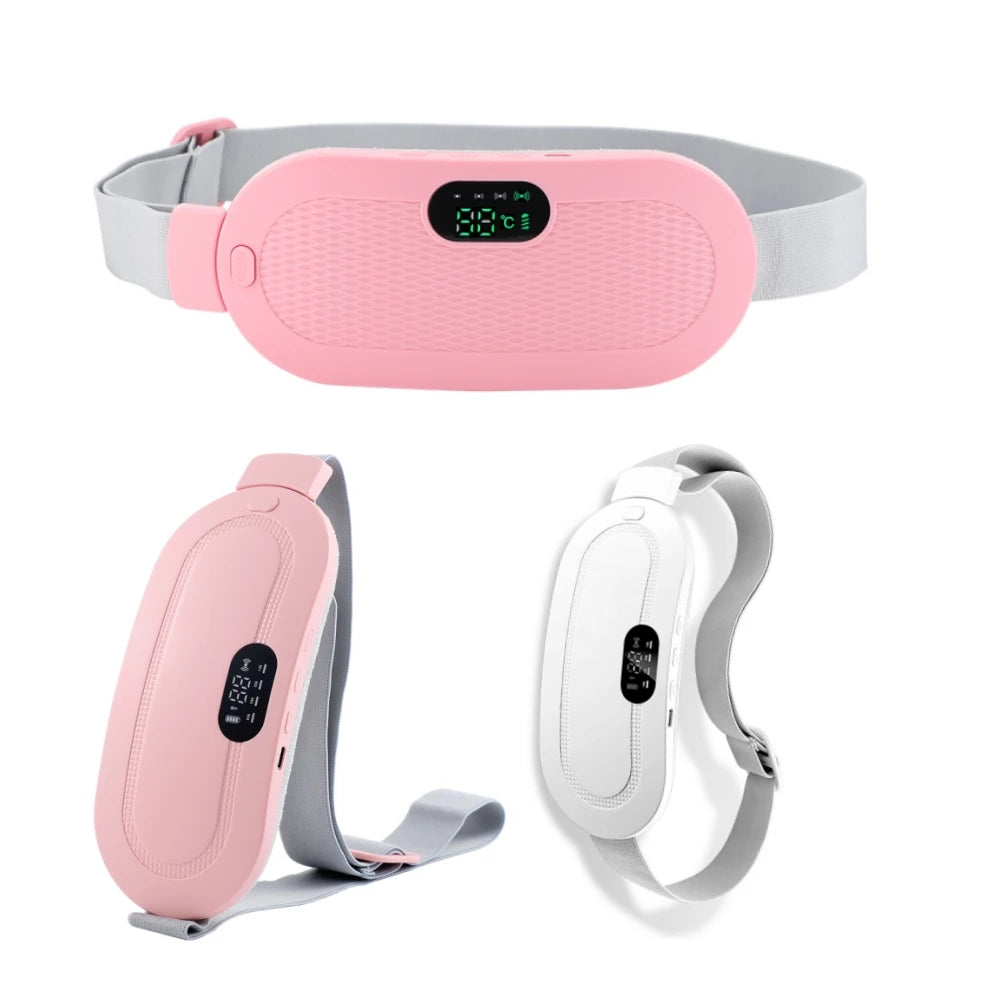 Electric Heating Pad for Women – Menstrual Cramp Relief Vibrator, Period Pain Massager & Abdominal Belt Warmer